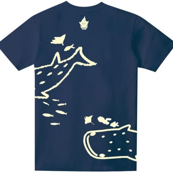 NEW Jam Market Graphic Tee Wrap Around Front Back Whale Shark Tee Top Shirt YL - Picture 2 of 4